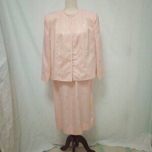 Peach Occasion Dress with Jacket sz 14 Grandmother of Bride Groom